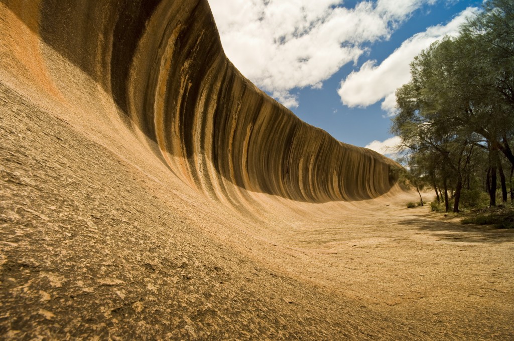 The unique granite formation Wave Rock, located near the Hyden townsite