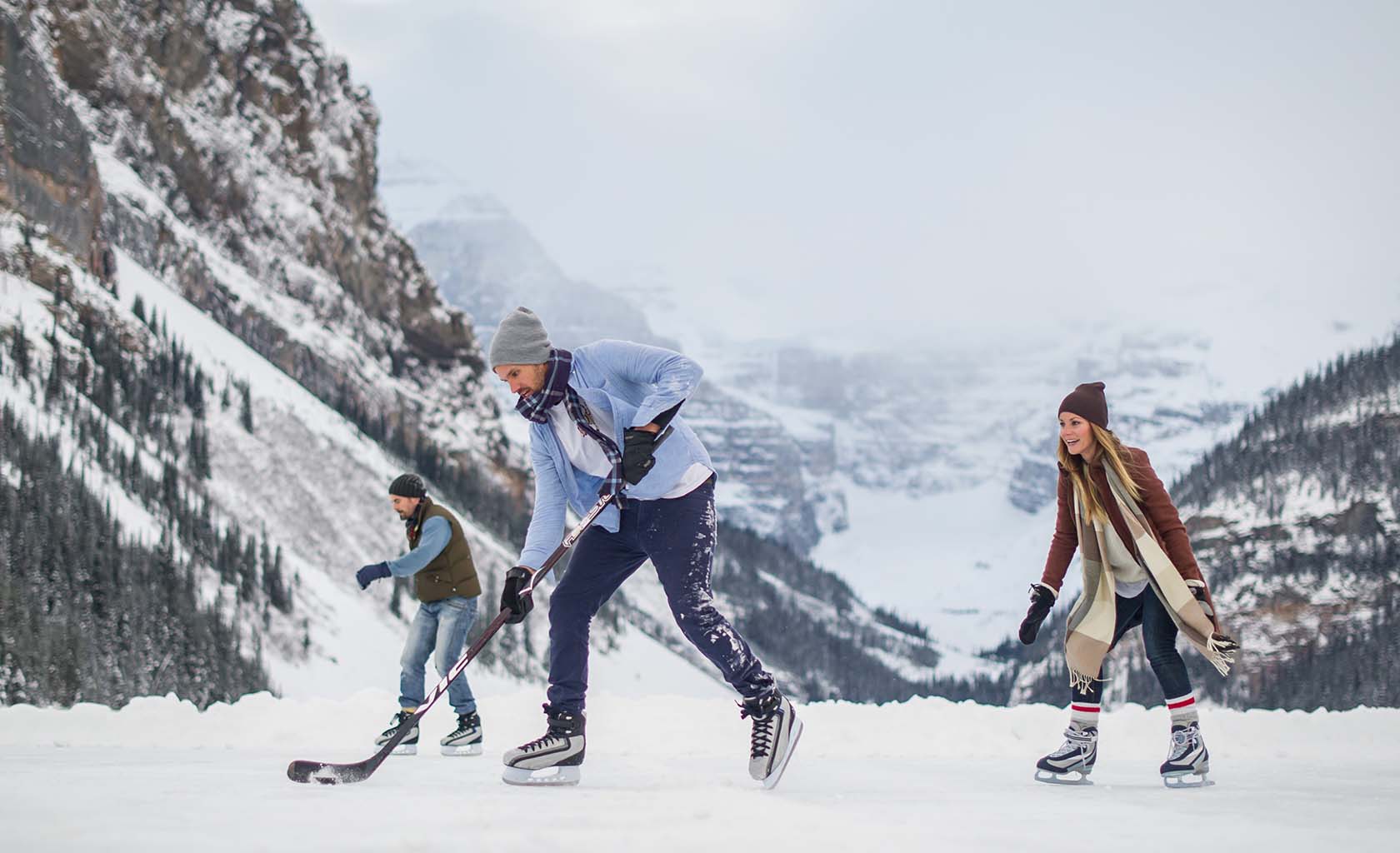 Ice skating in Banff National Park