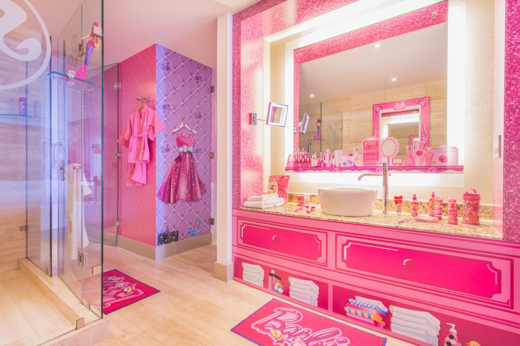 A Look Inside The World s Only Barbie  Themed Hotel Room 