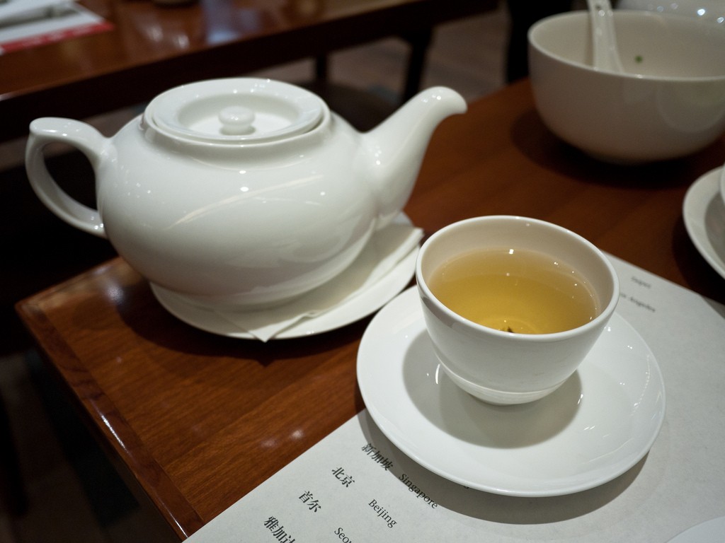 Tea at a dim sum restaurant in Hong Kong
