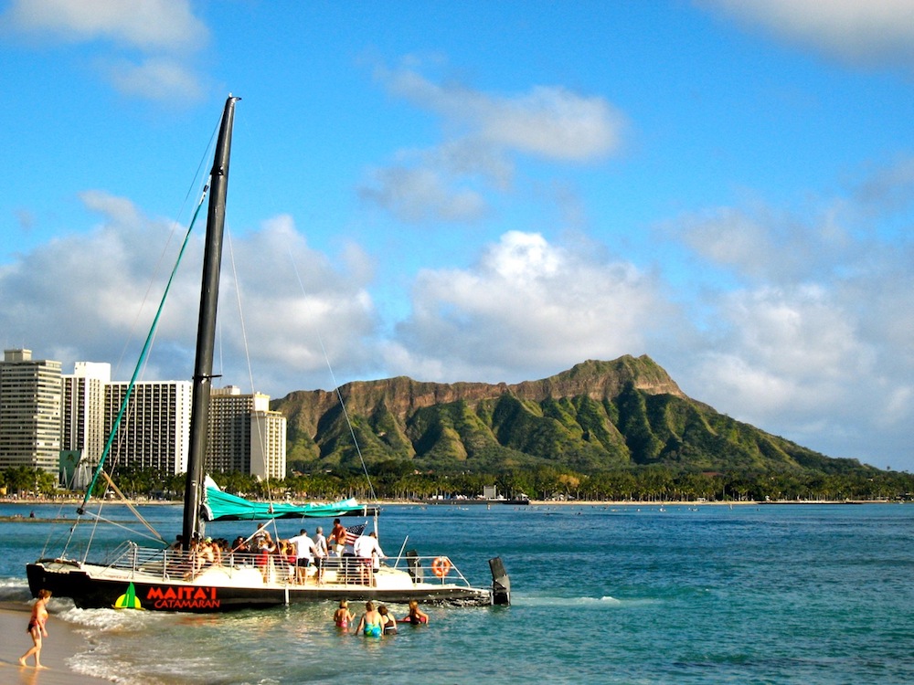 Waikiki and Diamond Head, Honolulu, Hawaii