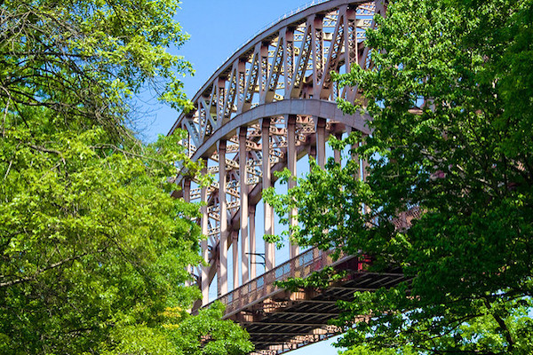 Hell Gate bridge in Astoria, New York City.