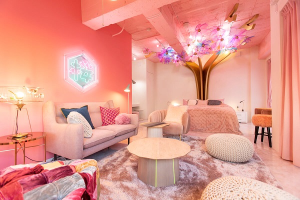 Moshi Moshi's cherry blossom room is a work of art