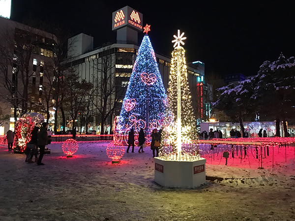 Light installations at the Sapporo White Illumination event
