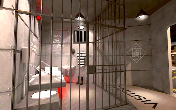 The jail in Monopoly Dreams, a new interactive game in Hong Kong
