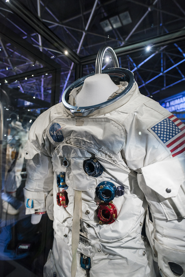 A space suit, part of the NASA - A Human Adventure exhibition at the Queensland Museum