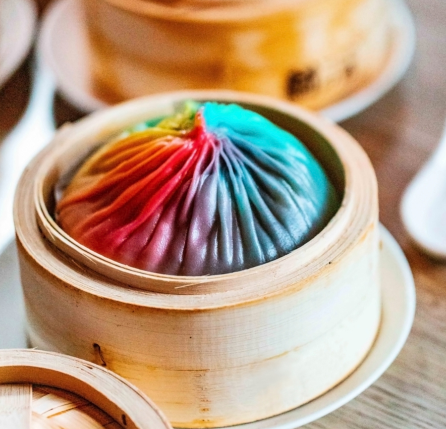 giant rainbow dumplings