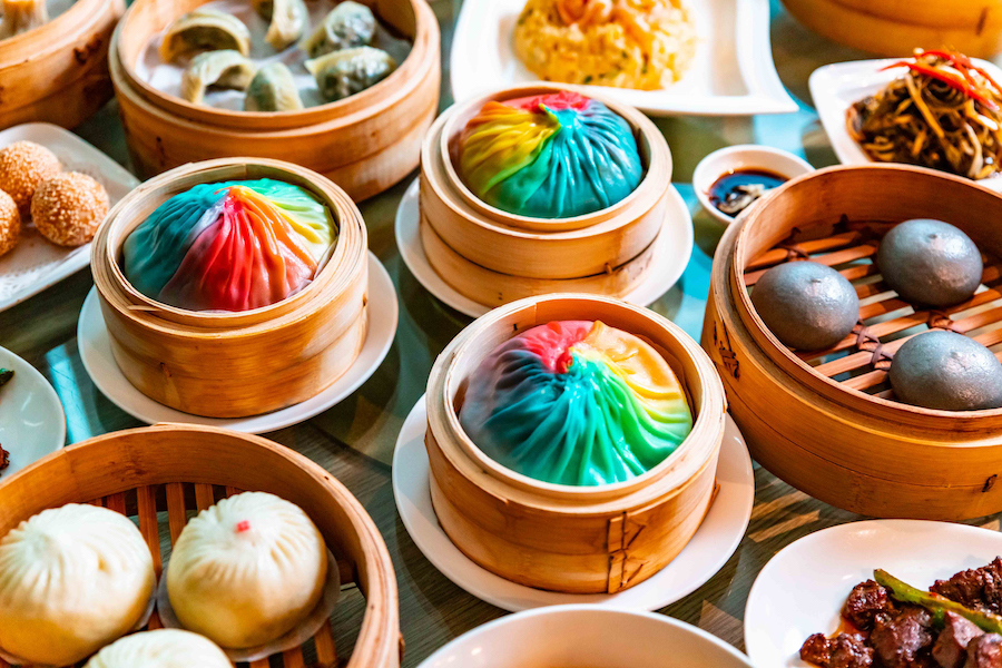 giant rainbow dumplings