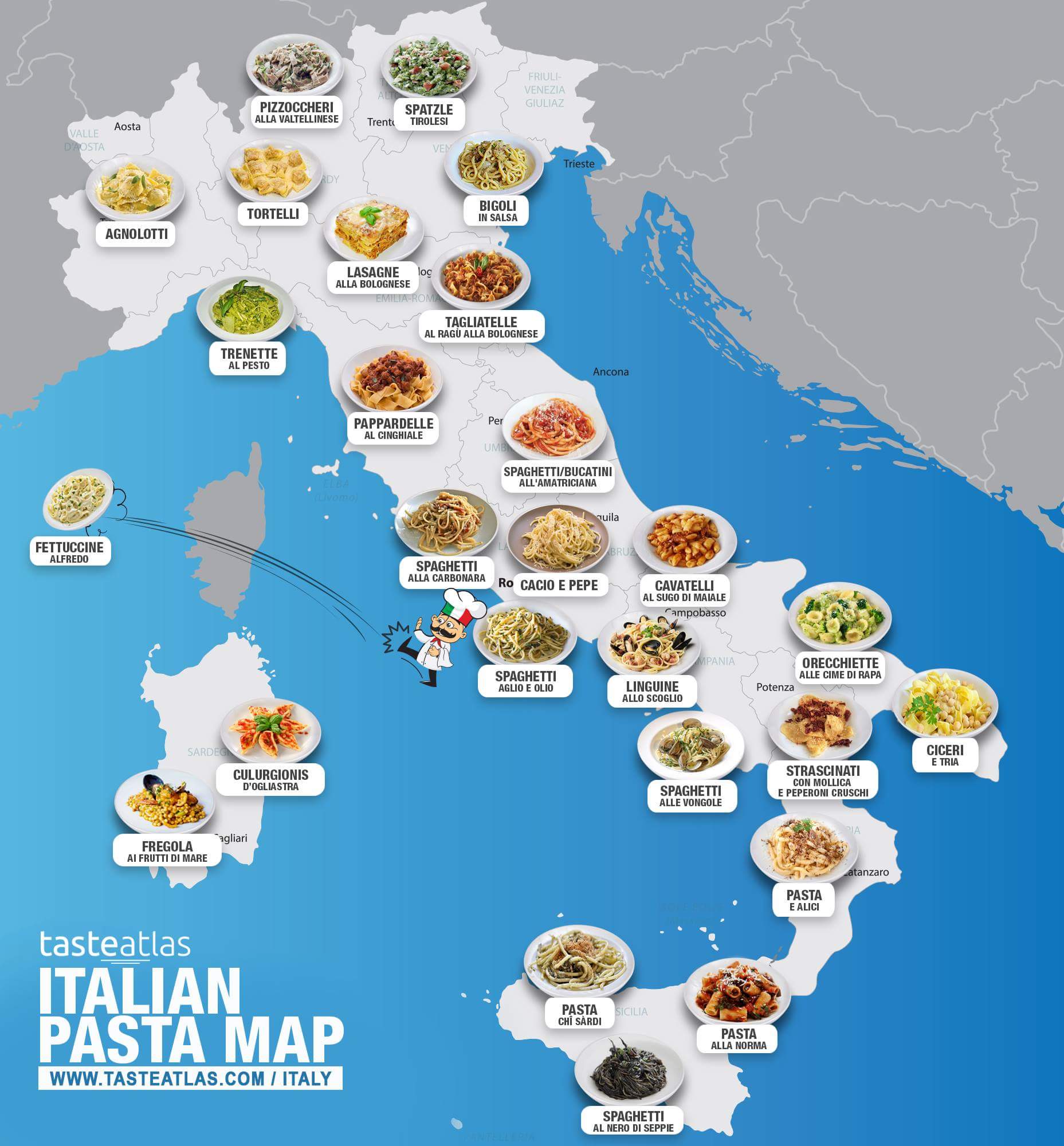 Pasta Map Best Pasta Around Italy Mapped Out Brb Going To Italy