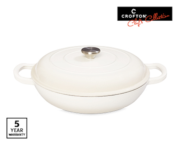 Cast iron French pan, available in the Aldi Special Buys cookware sale.