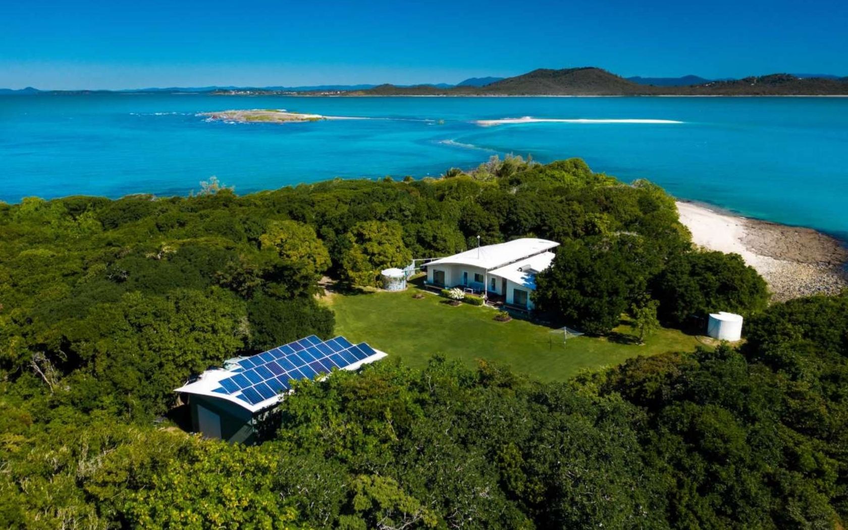 House with solar on Victor Island Great Barrier Reef