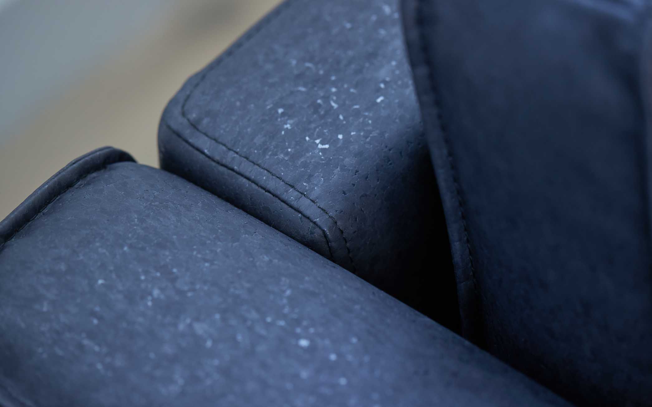 Koala cork sofa black close up showing texture